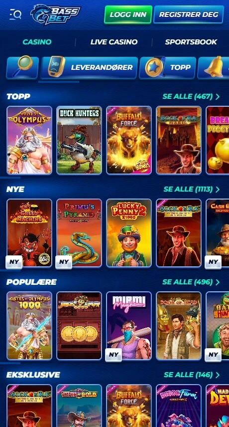 Bassbet mobilversjon