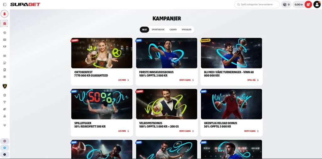 Supabet Casino bonuser og kampanjer